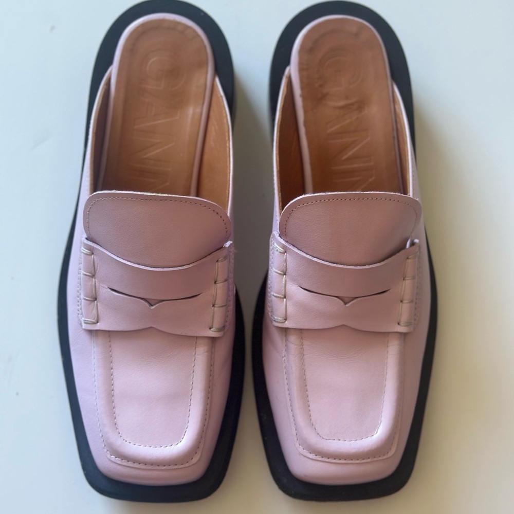 Ganni Lilac Slip-On Loafers